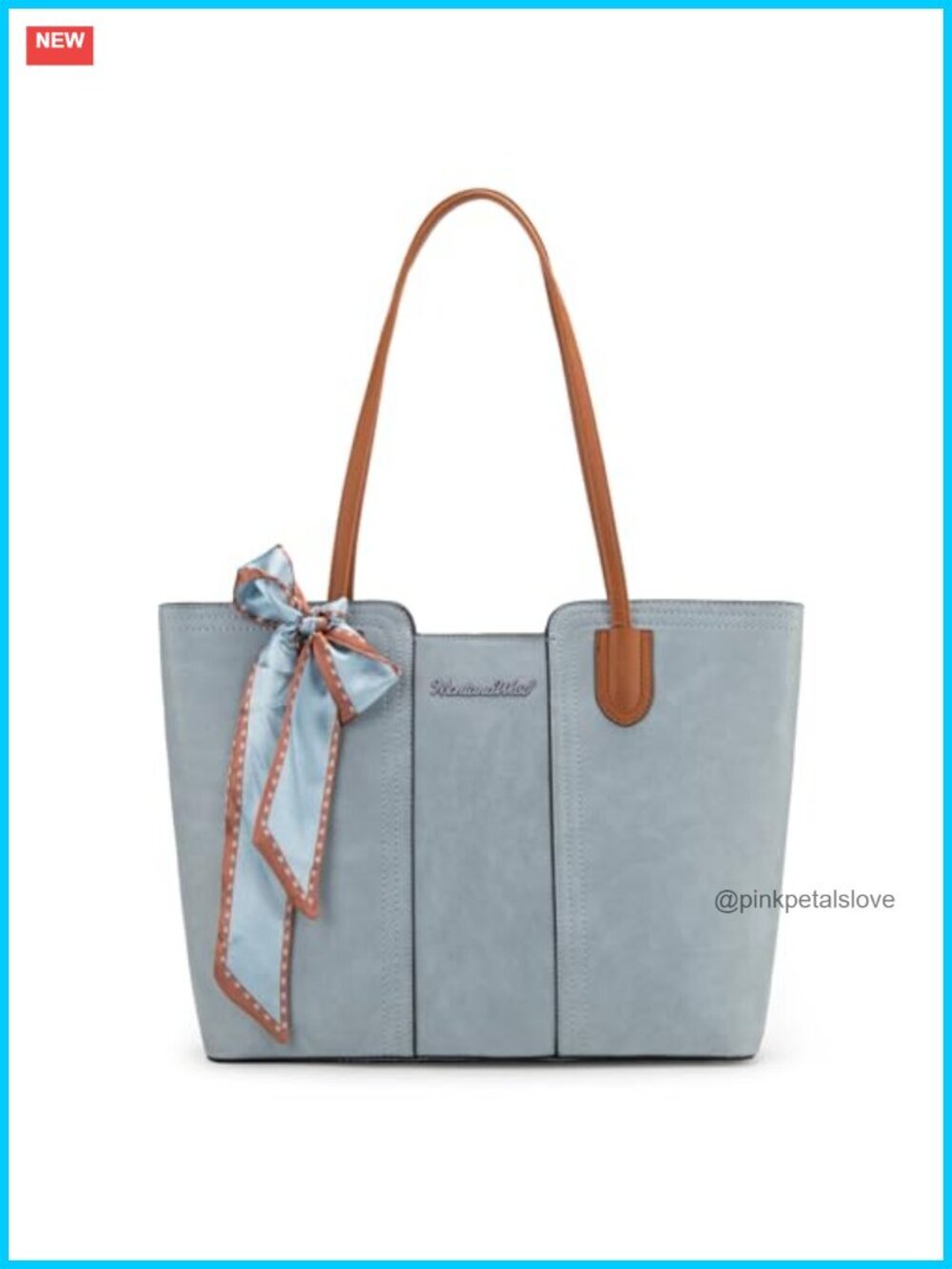 Vegan Leather Top Handle Satchel Tote Bag with Scarf